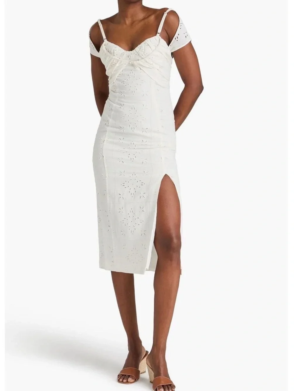 Jacquemus White Broderie Anglaise Linen-blend - Picture 1 of 6